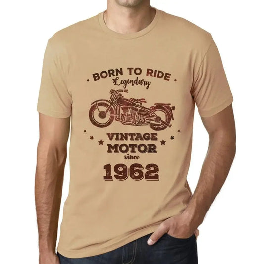 Men's Graphic T-Shirt Born to Ride Legendary Motor Since 1962 62nd Birthday Anniversary 62 Year Old Gift 1962 Vintage Eco-Friendly Short Sleeve Novelty Tee