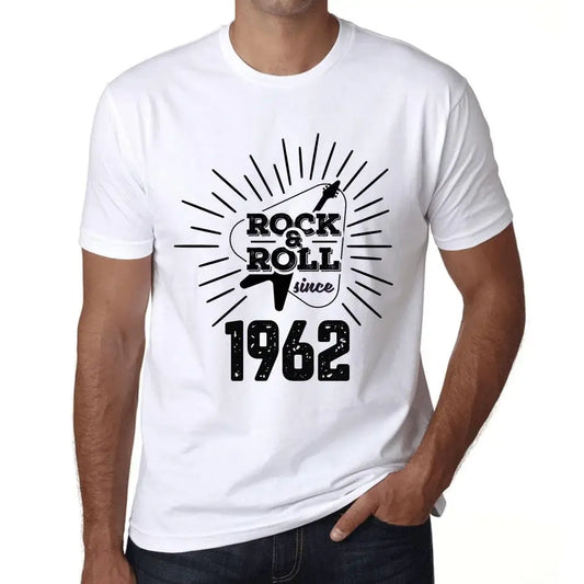 Men's Graphic T-Shirt Guitar and Rock & Roll Since 1962 62nd Birthday Anniversary 62 Year Old Gift 1962 Vintage Eco-Friendly Short Sleeve Novelty Tee