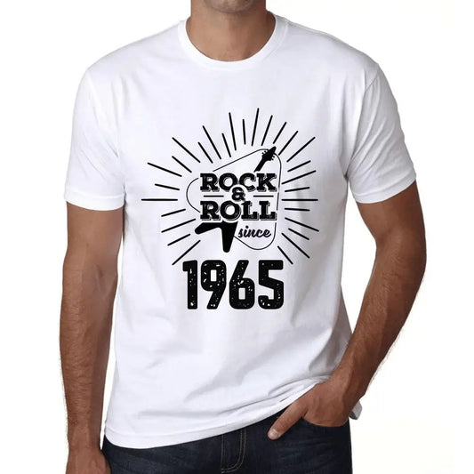 Men's Graphic T-Shirt Guitar and Rock & Roll Since 1965 59th Birthday Anniversary 59 Year Old Gift 1965 Vintage Eco-Friendly Short Sleeve Novelty Tee