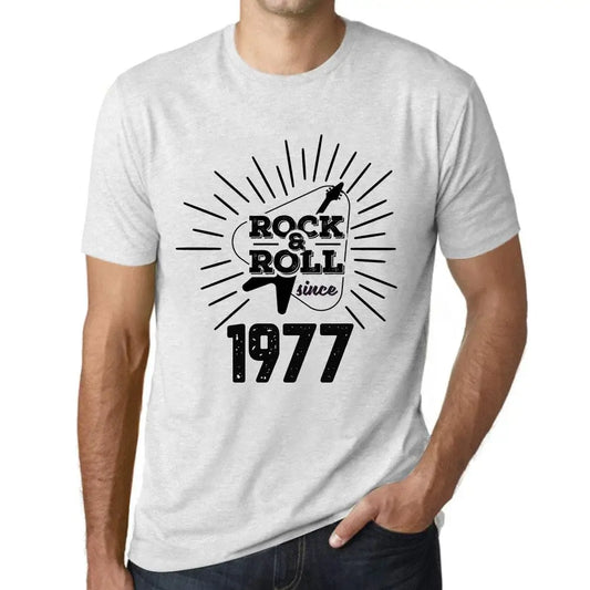 Men's Graphic T-Shirt Guitar and Rock & Roll Since 1977 47th Birthday Anniversary 47 Year Old Gift 1977 Vintage Eco-Friendly Short Sleeve Novelty Tee