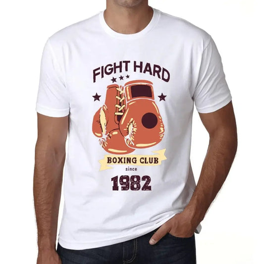 Men's Graphic T-Shirt Boxing Club Fight Hard Since 1982 42nd Birthday Anniversary 42 Year Old Gift 1982 Vintage Eco-Friendly Short Sleeve Novelty Tee
