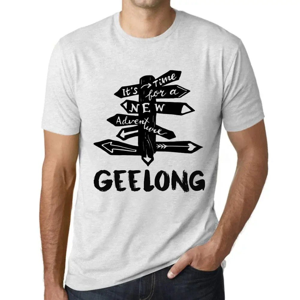 Men's Graphic T-Shirt It’s Time For A New Adventure In Geelong Eco-Friendly Limited Edition Short Sleeve Tee-Shirt Vintage Birthday Gift Novelty