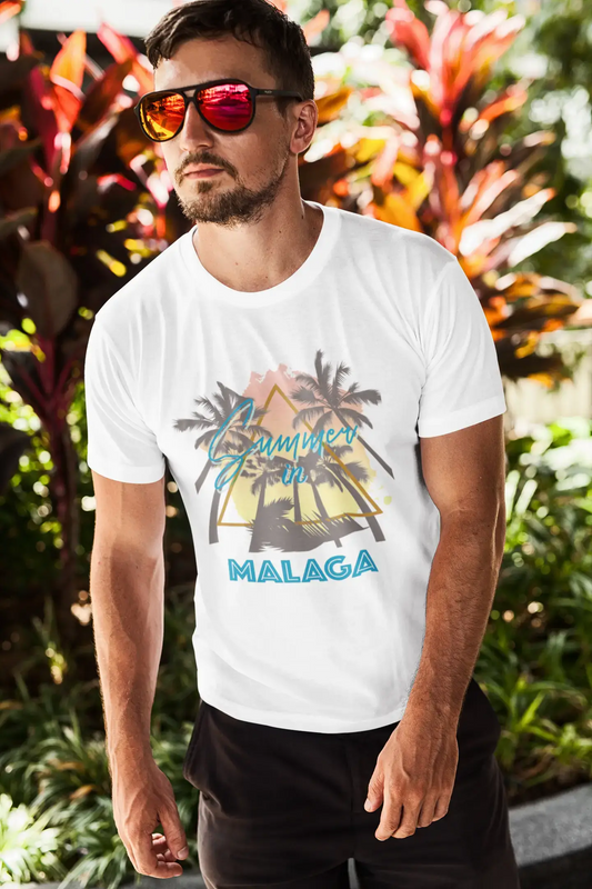 Men's Graphic T-Shirt Summer Triangle Malaga White