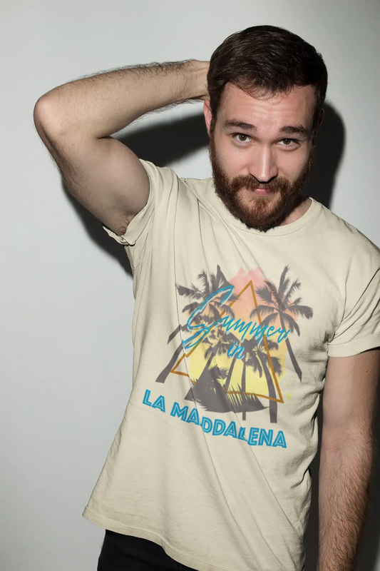 Men's Graphic T-Shirt Summer Triangle La Maddalena Natural
