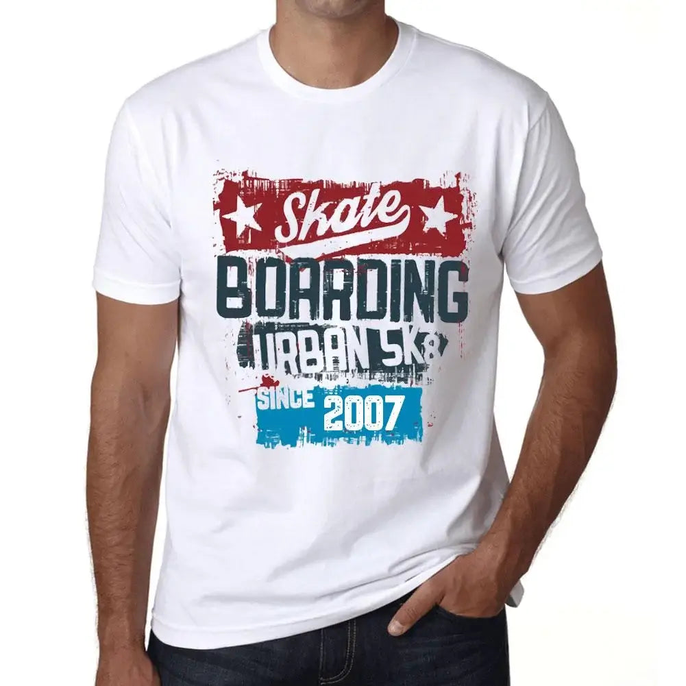 Men's Graphic T-Shirt Urban Skateboard Since 2007 17th Birthday Anniversary 17 Year Old Gift 2007 Vintage Eco-Friendly Short Sleeve Novelty Tee