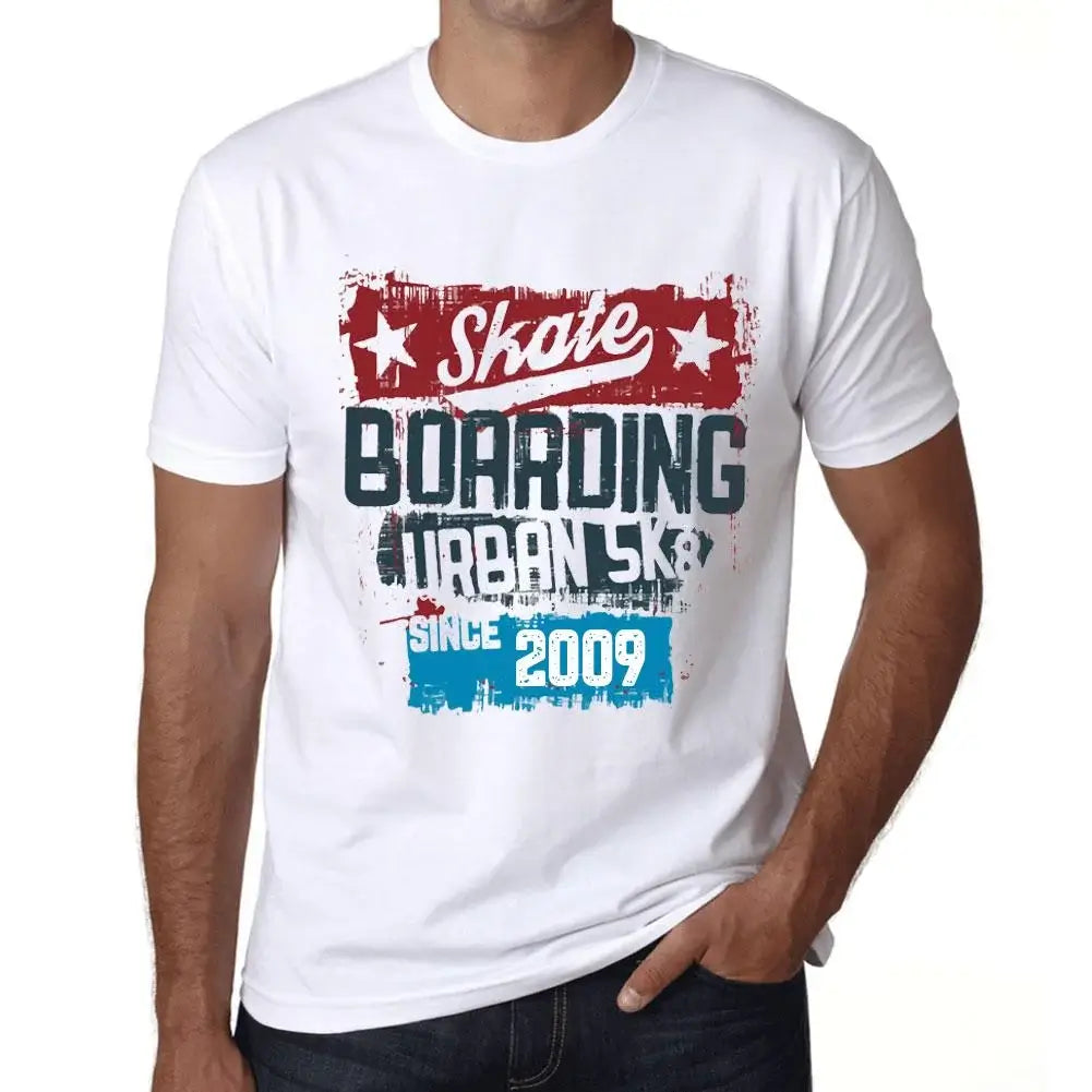 Men's Graphic T-Shirt Urban Skateboard Since 2009 15th Birthday Anniversary 15 Year Old Gift 2009 Vintage Eco-Friendly Short Sleeve Novelty Tee