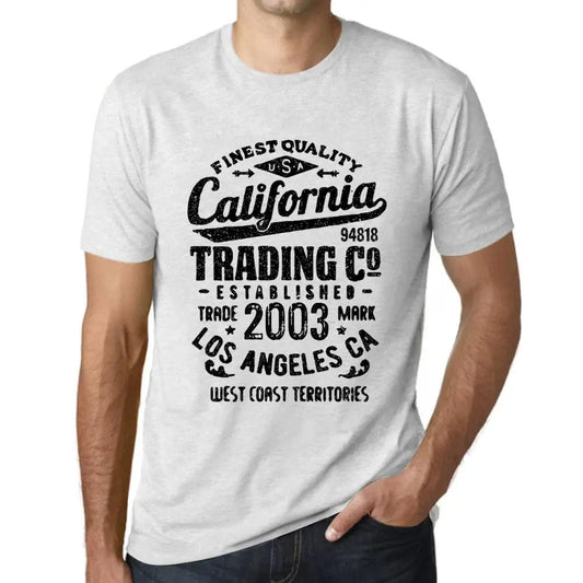 Men's Graphic T-Shirt California Trading Since 2003 21st Birthday Anniversary 21 Year Old Gift 2003 Vintage Eco-Friendly Short Sleeve Novelty Tee