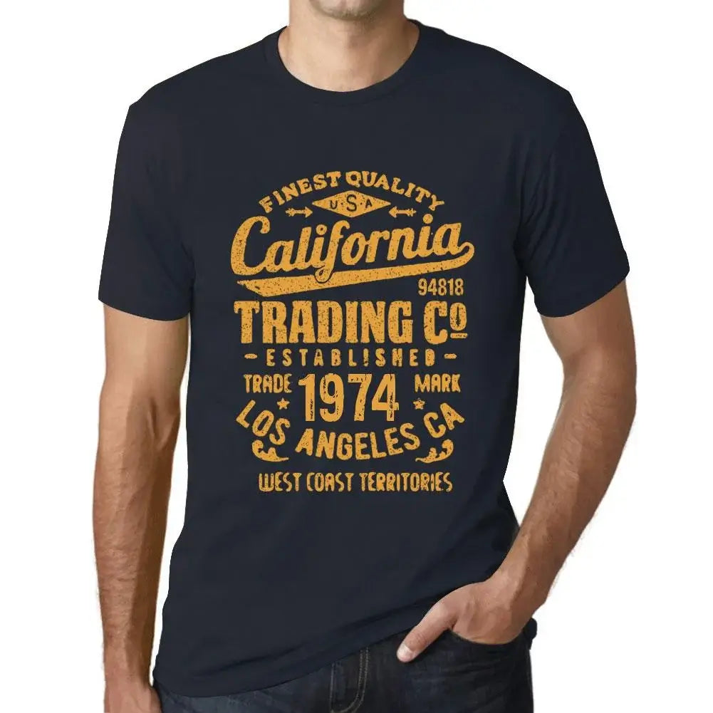 Men's Graphic T-Shirt California Trading Since 1974 50th Birthday Anniversary 50 Year Old Gift 1974 Vintage Eco-Friendly Short Sleeve Novelty Tee