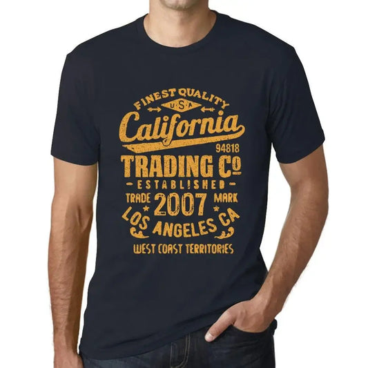 Men's Graphic T-Shirt California Trading Since 2007 17th Birthday Anniversary 17 Year Old Gift 2007 Vintage Eco-Friendly Short Sleeve Novelty Tee