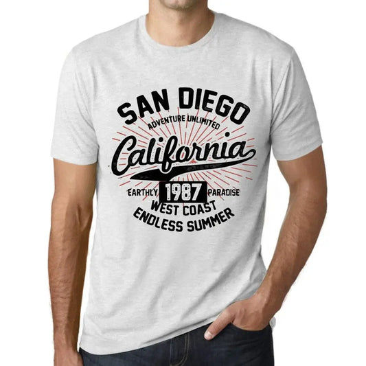 Men's Graphic T-Shirt San Diego California Endless Summer 1987 37th Birthday Anniversary 37 Year Old Gift 1987 Vintage Eco-Friendly Short Sleeve Novelty Tee