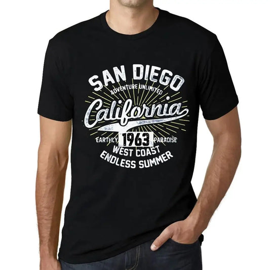 Men's Graphic T-Shirt San Diego California Endless Summer 1963 61st Birthday Anniversary 61 Year Old Gift 1963 Vintage Eco-Friendly Short Sleeve Novelty Tee