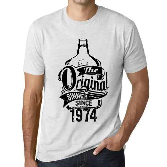 Men's Graphic T-Shirt The Original Sinner Since 1974 50th Birthday Anniversary 50 Year Old Gift 1974 Vintage Eco-Friendly Short Sleeve Novelty Tee