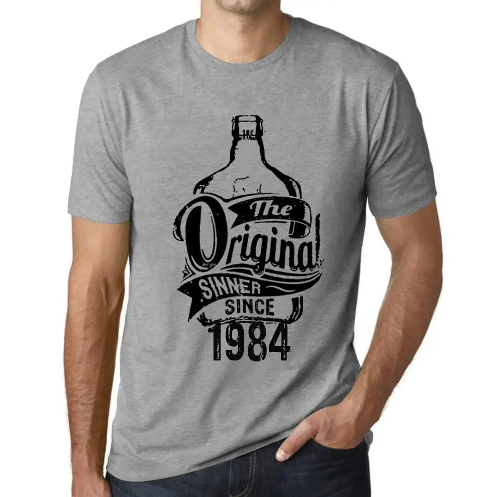 Men's Graphic T-Shirt The Original Sinner Since 1984 40th Birthday Anniversary 40 Year Old Gift 1984 Vintage Eco-Friendly Short Sleeve Novelty Tee