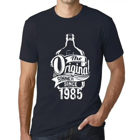 Men's Graphic T-Shirt The Original Sinner Since 1985 39th Birthday Anniversary 39 Year Old Gift 1985 Vintage Eco-Friendly Short Sleeve Novelty Tee
