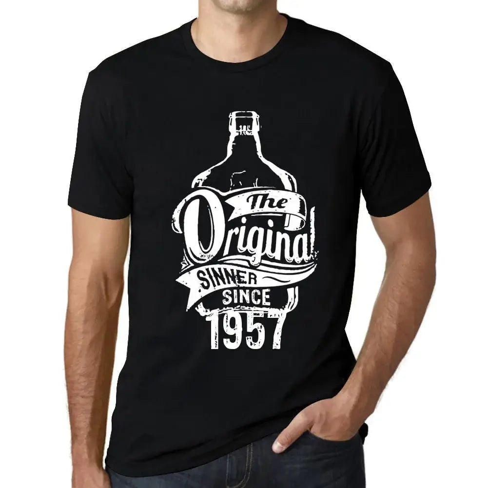 Men's Graphic T-Shirt The Original Sinner Since 1957 67th Birthday Anniversary 67 Year Old Gift 1957 Vintage Eco-Friendly Short Sleeve Novelty Tee