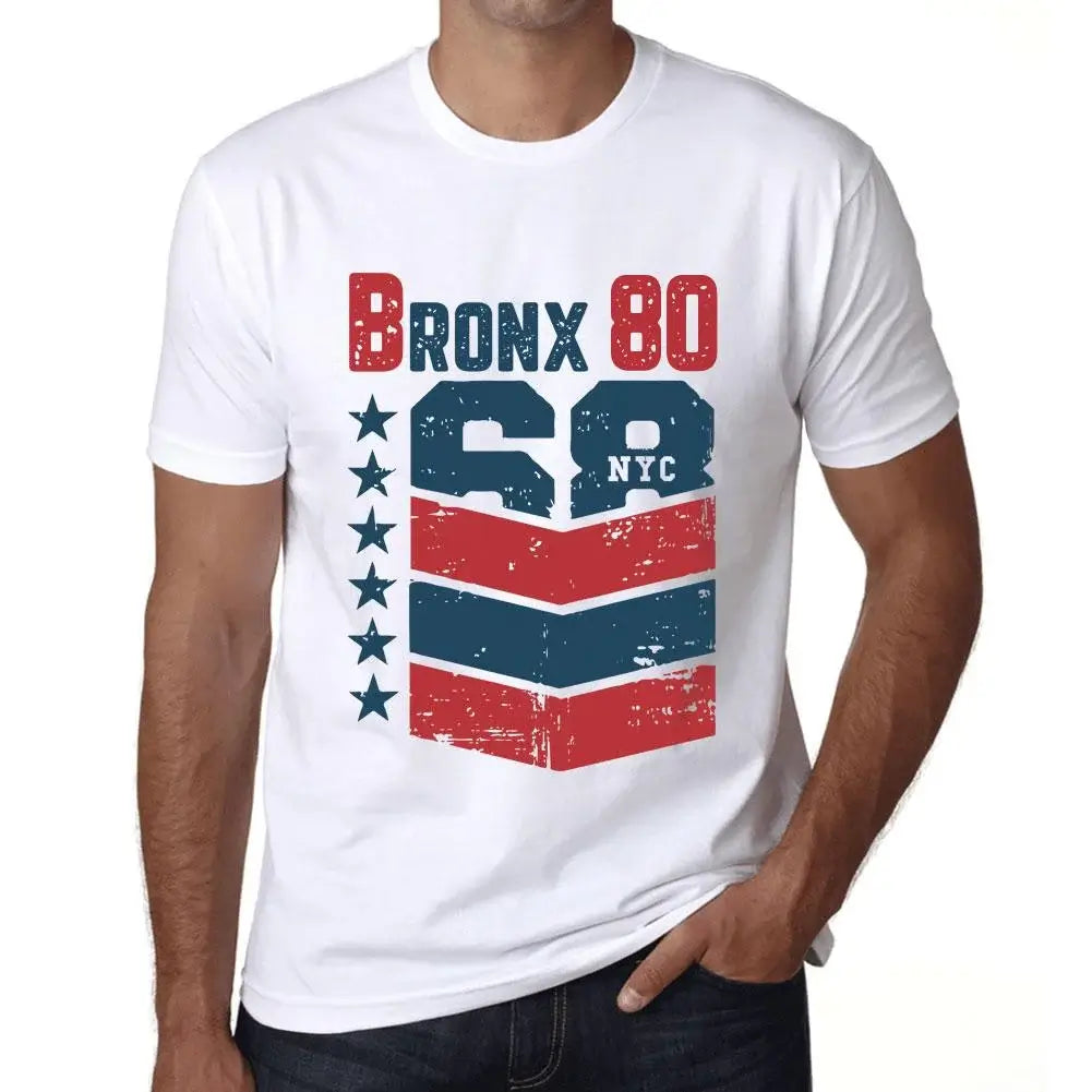 Men's Graphic T-Shirt Bronx 80 80th Birthday Anniversary 80 Year Old Gift 1944 Vintage Eco-Friendly Short Sleeve Novelty Tee