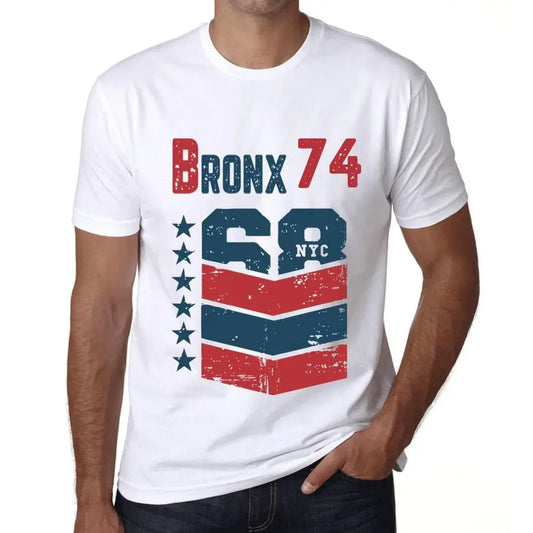 Men's Graphic T-Shirt Bronx 74 74th Birthday Anniversary 74 Year Old Gift 1950 Vintage Eco-Friendly Short Sleeve Novelty Tee