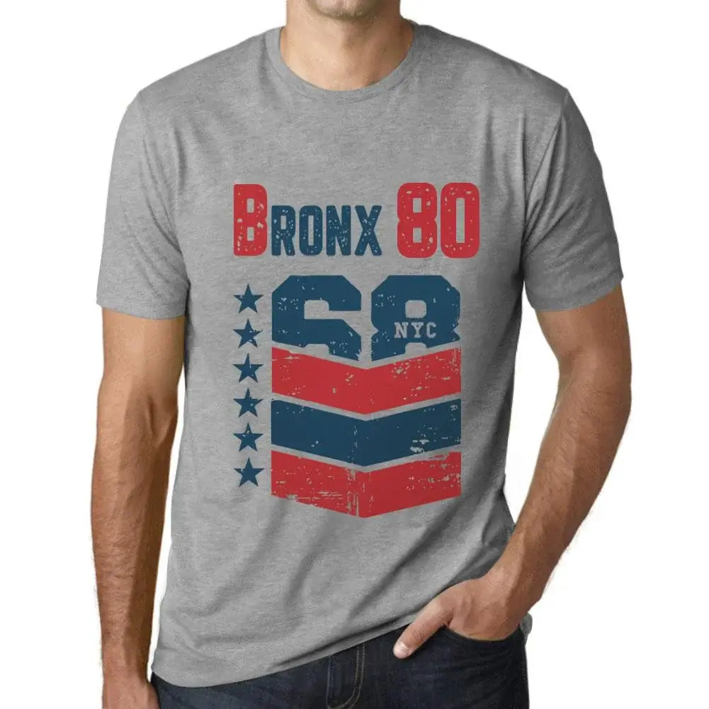 Men's Graphic T-Shirt Bronx 80 80th Birthday Anniversary 80 Year Old Gift 1944 Vintage Eco-Friendly Short Sleeve Novelty Tee