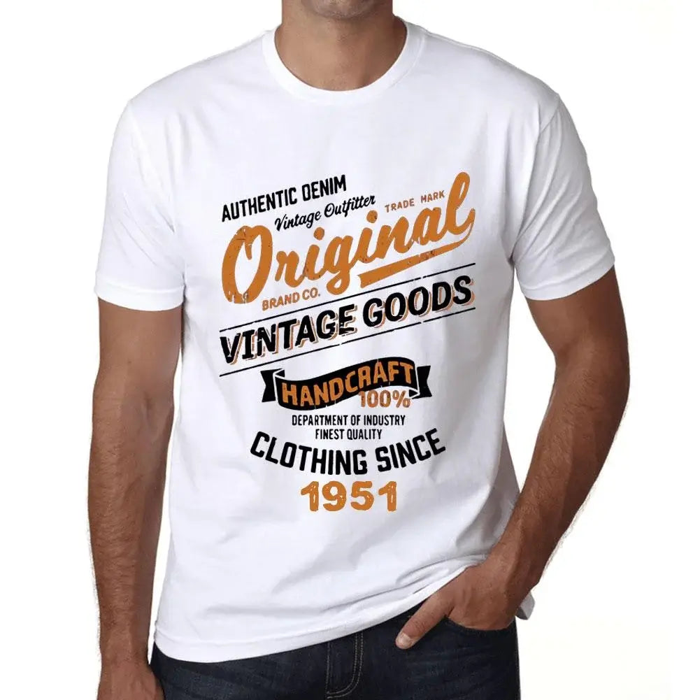 Men's Graphic T-Shirt Original Vintage Clothing Since 1951 73rd Birthday Anniversary 73 Year Old Gift 1951 Vintage Eco-Friendly Short Sleeve Novelty Tee