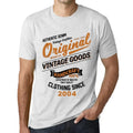 Men's Graphic T-Shirt Original Vintage Clothing Since 2004 20th Birthday Anniversary 20 Year Old Gift 2004 Vintage Eco-Friendly Short Sleeve Novelty Tee