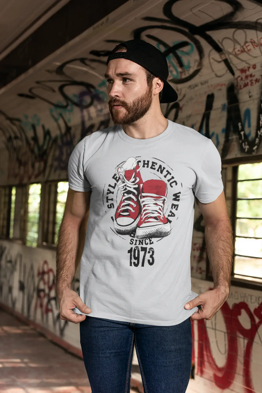 Men's Vintage Tee Shirt Graphic T shirt Authentic Style Since 1973 Vintage White