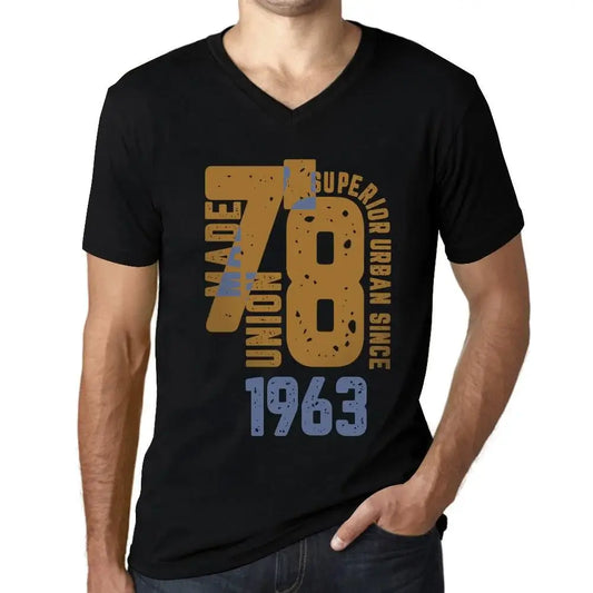 Men's Graphic T-Shirt V Neck Superior Urban Style Since 1963 61st Birthday Anniversary 61 Year Old Gift 1963 Vintage Eco-Friendly Short Sleeve Novelty Tee