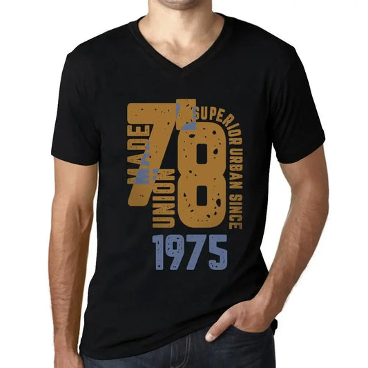 Men's Graphic T-Shirt V Neck Superior Urban Style Since 1975 49th Birthday Anniversary 49 Year Old Gift 1975 Vintage Eco-Friendly Short Sleeve Novelty Tee