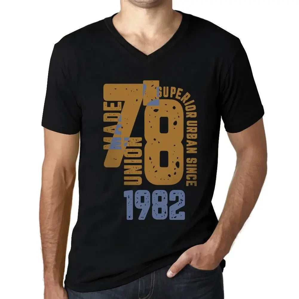 Men's Graphic T-Shirt V Neck Superior Urban Style Since 1982 42nd Birthday Anniversary 42 Year Old Gift 1982 Vintage Eco-Friendly Short Sleeve Novelty Tee