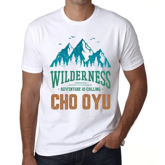 Men's Graphic T-Shirt Wilderness, Adventure Is Calling Cho Oyu Eco-Friendly Limited Edition Short Sleeve Tee-Shirt Vintage Birthday Gift Novelty