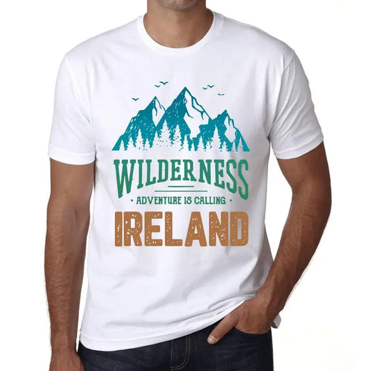 Men's Graphic T-Shirt Wilderness, Adventure Is Calling Ireland Eco-Friendly Limited Edition Short Sleeve Tee-Shirt Vintage Birthday Gift Novelty
