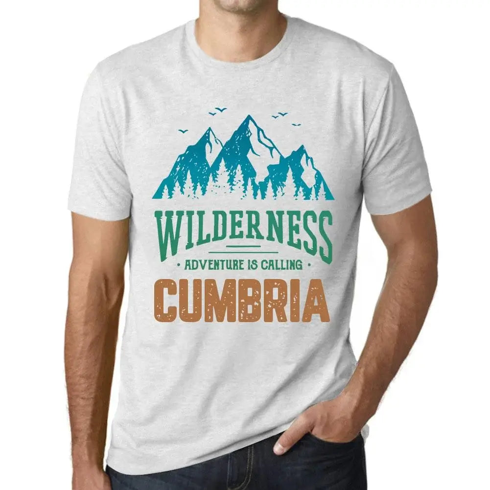 Men's Graphic T-Shirt Wilderness, Adventure Is Calling Cumbria Eco-Friendly Limited Edition Short Sleeve Tee-Shirt Vintage Birthday Gift Novelty