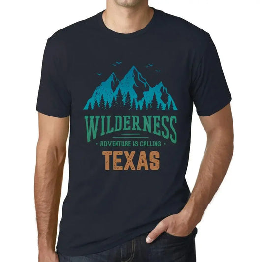 Men's Graphic T-Shirt Wilderness, Adventure Is Calling Texas Eco-Friendly Limited Edition Short Sleeve Tee-Shirt Vintage Birthday Gift Novelty