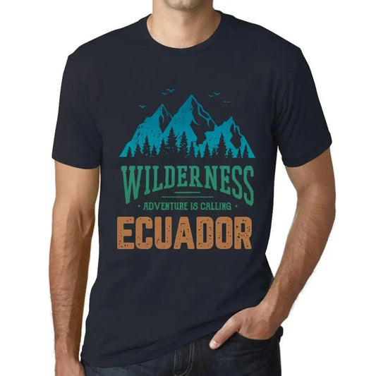 Men's Graphic T-Shirt Wilderness, Adventure Is Calling Ecuador Eco-Friendly Limited Edition Short Sleeve Tee-Shirt Vintage Birthday Gift Novelty