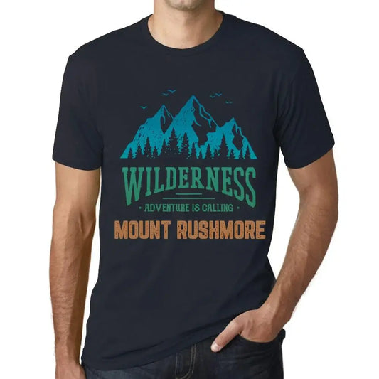 Men's Graphic T-Shirt Wilderness, Adventure Is Calling Mount Rushmore Eco-Friendly Limited Edition Short Sleeve Tee-Shirt Vintage Birthday Gift Novelty