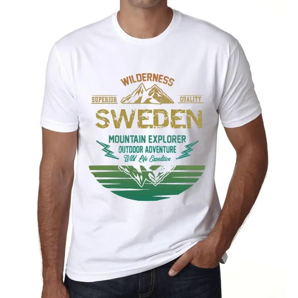 Men's Graphic T-Shirt Outdoor Adventure, Wilderness, Mountain Explorer Sweden Eco-Friendly Limited Edition Short Sleeve Tee-Shirt Vintage Birthday Gift Novelty