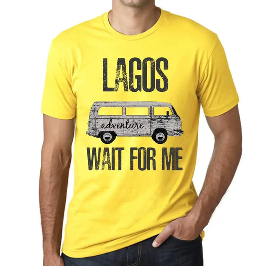 Men's Graphic T-Shirt Adventure Wait For Me In Lagos Limited Edition Short Sleeve Tee-Shirt Vintage Birthday Gift Novelty