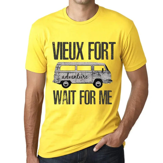 Men's Graphic T-Shirt Adventure Wait For Me In Vieux Fort Limited Edition Short Sleeve Tee-Shirt Vintage Birthday Gift Novelty