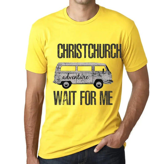 Men's Graphic T-Shirt Adventure Wait For Me In Christchurch Limited Edition Short Sleeve Tee-Shirt Vintage Birthday Gift Novelty