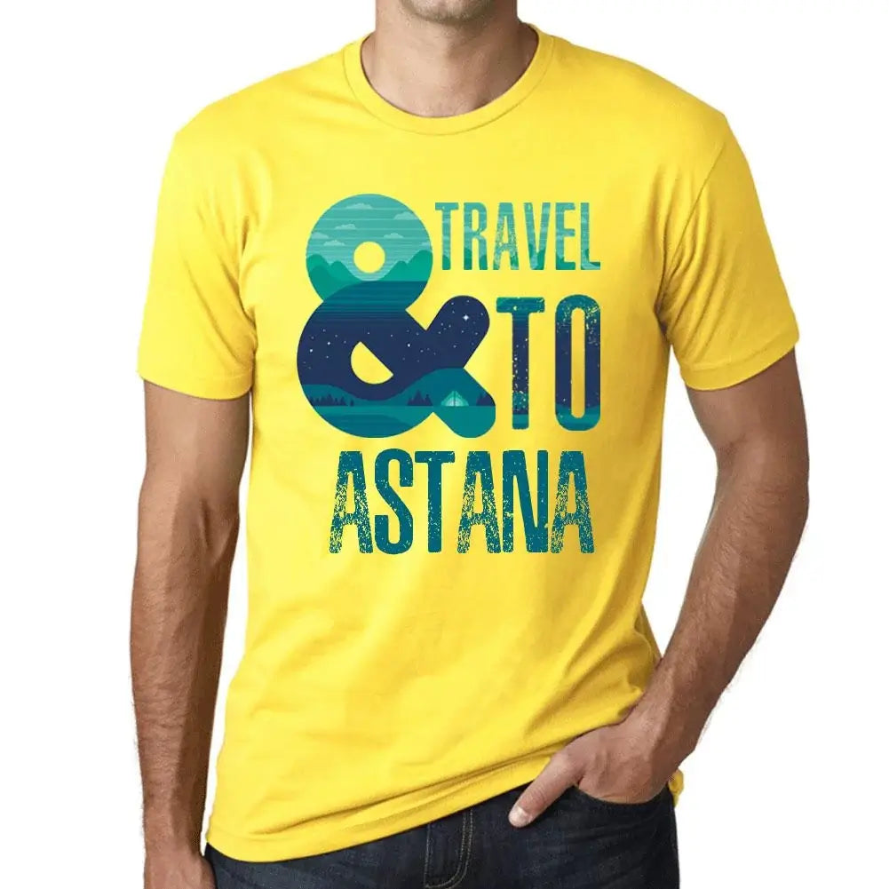 Men's Graphic T-Shirt And Travel To Astana Eco-Friendly Limited Edition Short Sleeve Tee-Shirt Vintage Birthday Gift Novelty