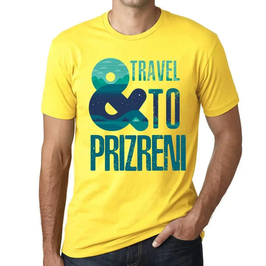 Men's Graphic T-Shirt And Travel To Prizreni Eco-Friendly Limited Edition Short Sleeve Tee-Shirt Vintage Birthday Gift Novelty