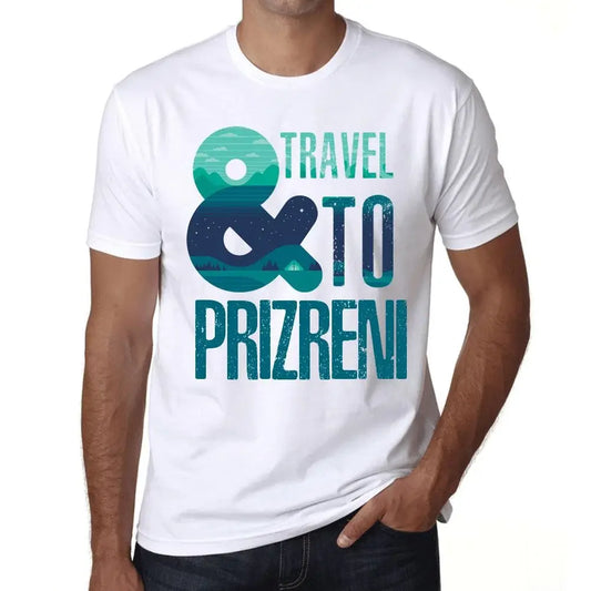 Men's Graphic T-Shirt And Travel To Prizreni Eco-Friendly Limited Edition Short Sleeve Tee-Shirt Vintage Birthday Gift Novelty
