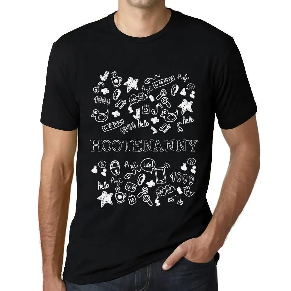Men's Graphic T-Shirt Doodle Art Hootenanny Eco-Friendly Limited Edition Short Sleeve Tee-Shirt Vintage Birthday Gift Novelty