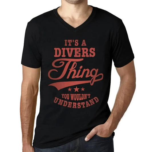 Men's Graphic T-Shirt V Neck It's A Divers Thing You Wouldn’t Understand Limited Edition Short Sleeve Tee-Shirt Vintage Birthday Gift Novelty