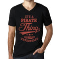 Men's Graphic T-Shirt V Neck It's A Pirate Thing You Wouldn’t Understand Limited Edition Short Sleeve Tee-Shirt Vintage Birthday Gift Novelty