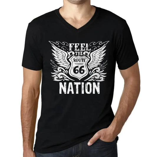 Men's Graphic T-Shirt V Neck Feel The Nation Limited Edition Short Sleeve Tee-Shirt Vintage Birthday Gift Novelty