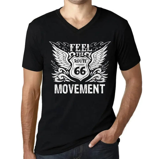 Men's Graphic T-Shirt V Neck Feel The Movement Limited Edition Short Sleeve Tee-Shirt Vintage Birthday Gift Novelty