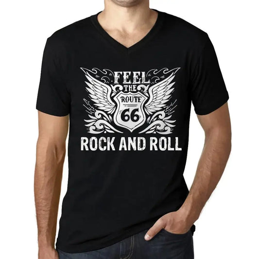 Men's Graphic T-Shirt V Neck Feel The Rock And Roll Eco-Friendly Limited Edition Short Sleeve Tee-Shirt Vintage Birthday Gift Novelty
