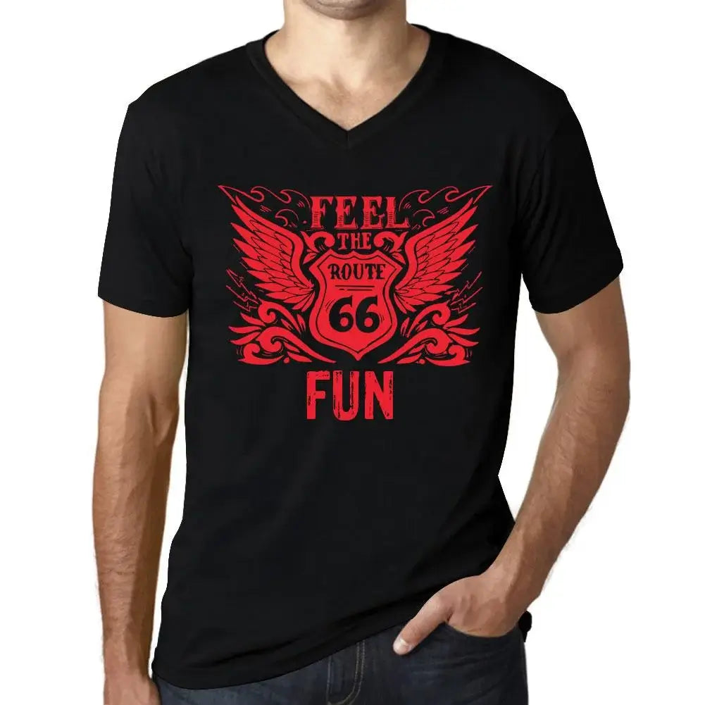 Men's Graphic T-Shirt V Neck Feel The Fun Limited Edition Short Sleeve Tee-Shirt Vintage Birthday Gift Novelty