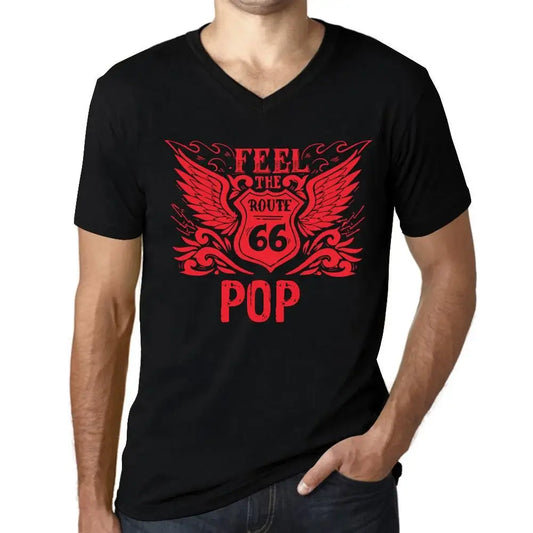 Men's Graphic T-Shirt V Neck Feel The Pop Limited Edition Short Sleeve Tee-Shirt Vintage Birthday Gift Novelty