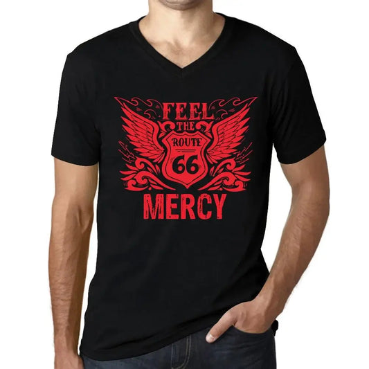 Men's Graphic T-Shirt V Neck Feel The Mercy Limited Edition Short Sleeve Tee-Shirt Vintage Birthday Gift Novelty